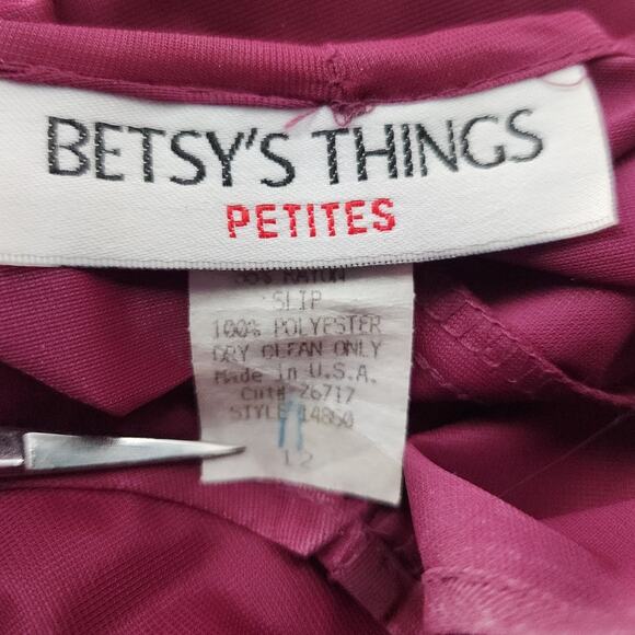 Betsy's Things Dress Women's 12p Midi Burgundy Lace Sheer Fairy Goth Whimsy VTG - Picture 7 of 8